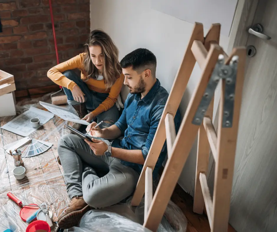 A couple planning a home renovation
